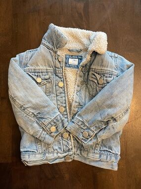 GAP Light Blue Denim Jacket with Cream Sherpa Lining